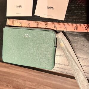 Coach Mint Green Wristlet